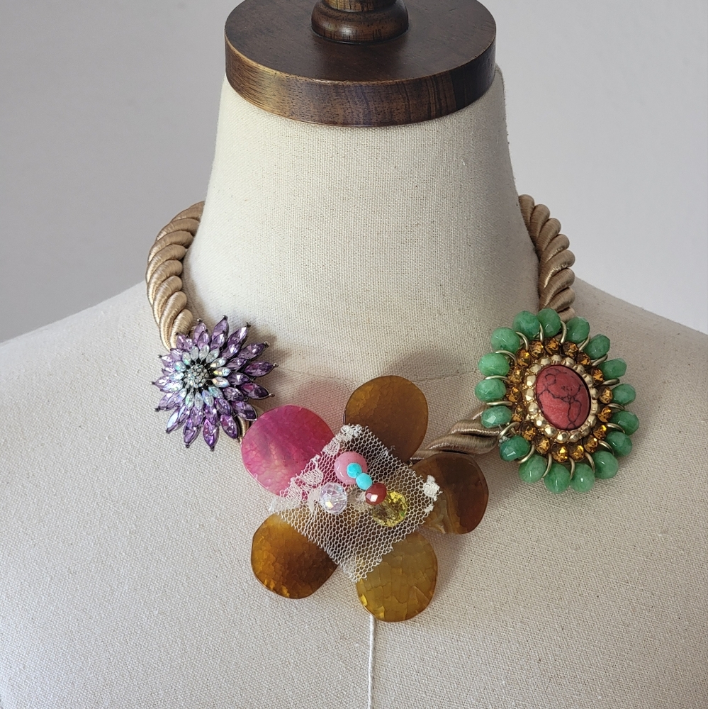 Anthropologie + Celeste Michelle Floret Rope Statement Necklace